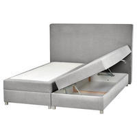 BOXSPRINGBETT 160/200cm Hellgrau Minister - Hellgrau, Textil (160/200cm) - Beliani