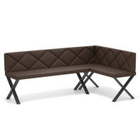 ECKBANK rechts VERO X Kunstleder gesteppt, 142/196 cm Braun - Braun, Kunststoff/Textil (142/196cm) - Idohome
