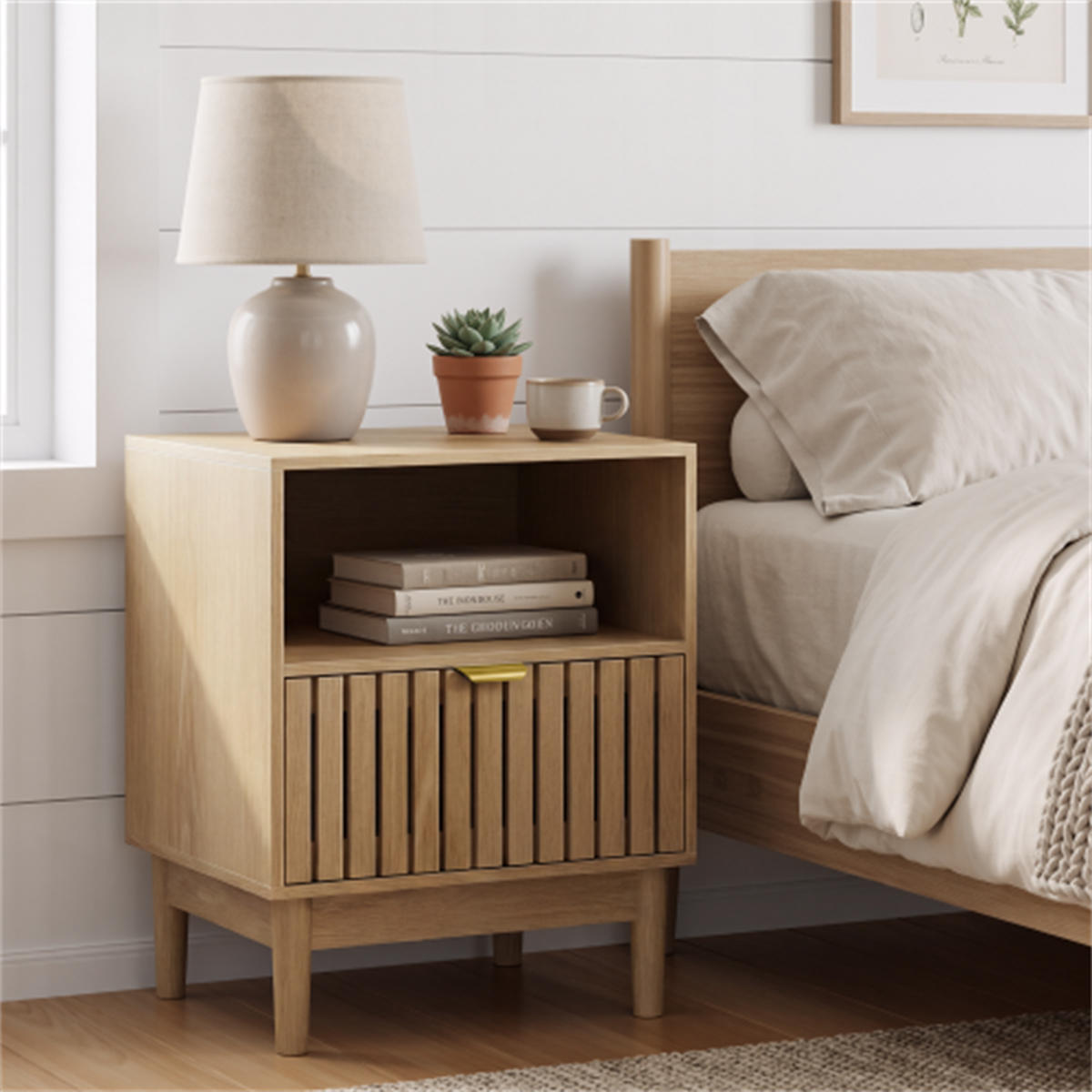 NACHTTISCH im Vintage-Stil mit Schublade, 45×39×56.5 cm - Braun, Holzwerkstoff (45/56/39cm) - Decohome