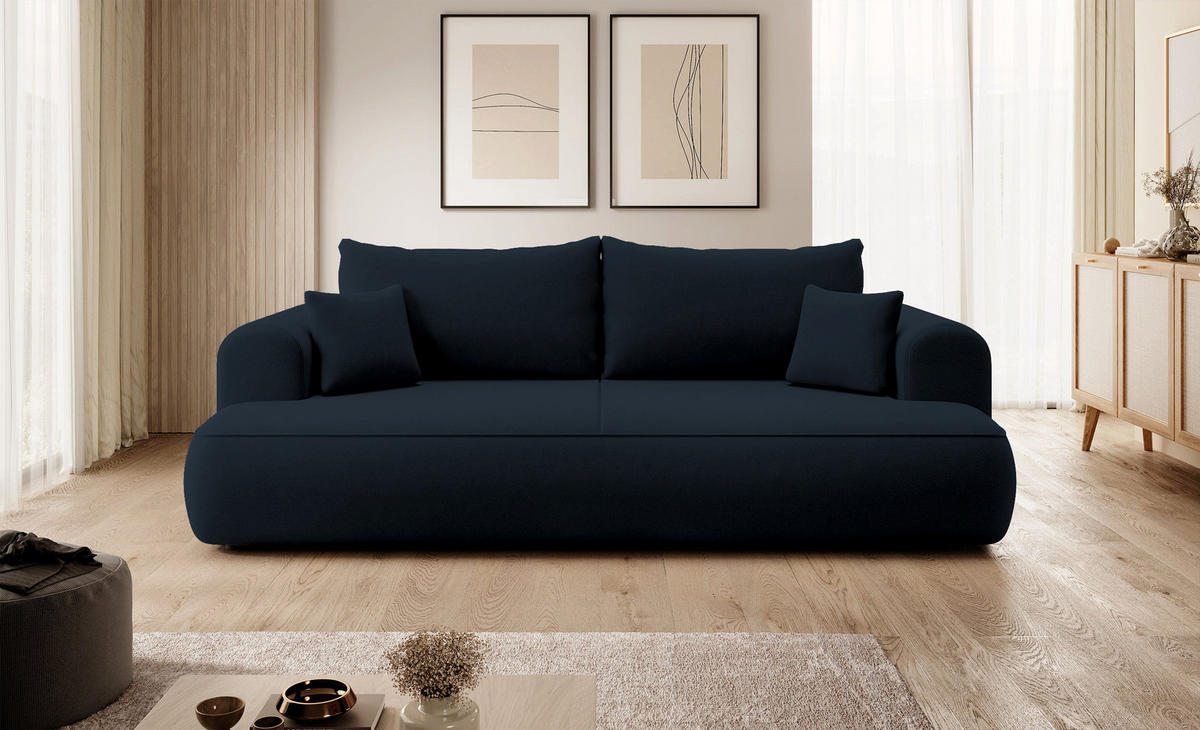 SCHLAFSOFA Ovo Dunkelblau Velours - Dunkelblau, Textil (250/101/110cm) - Selsey