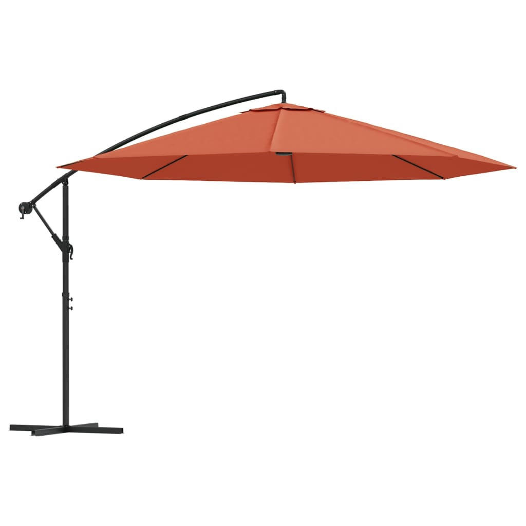 AMPELSCHIRM mit Aluminium-Mast 350 cm Terrakotta - Braun, Textil (350/350cm) - furnicato