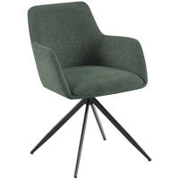 ARMLEHNENSTUHL Stoff Grün - Schwarz/Grün, Textil/Metall (56/81/62cm) - CLP