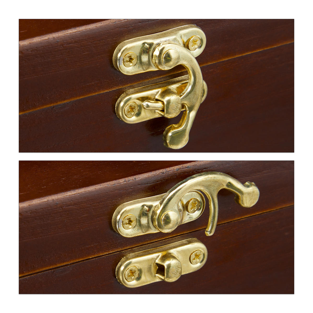 TEEBOX - Dunkelbraun, Holz (29/7.5/26cm) - Relaxdays