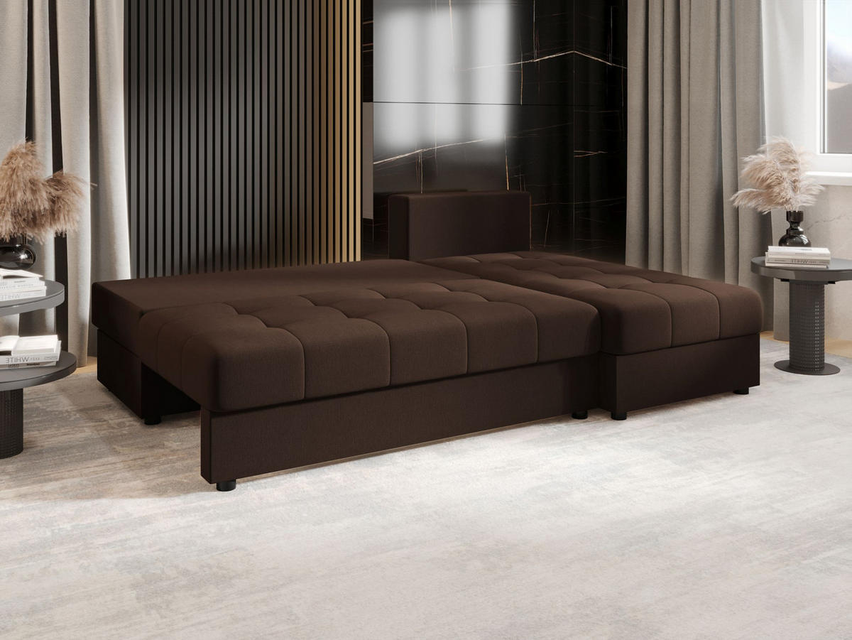 ECKSOFA MOS L Cosmic 800 Rechts mit Schlaffunktion - Braun, Textil (200/143cm) - Bedante