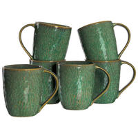 KAFFEEBECHER Matera grün 430 ml 6er Set - Grün, Keramik (0.43L) - Leonardo Living