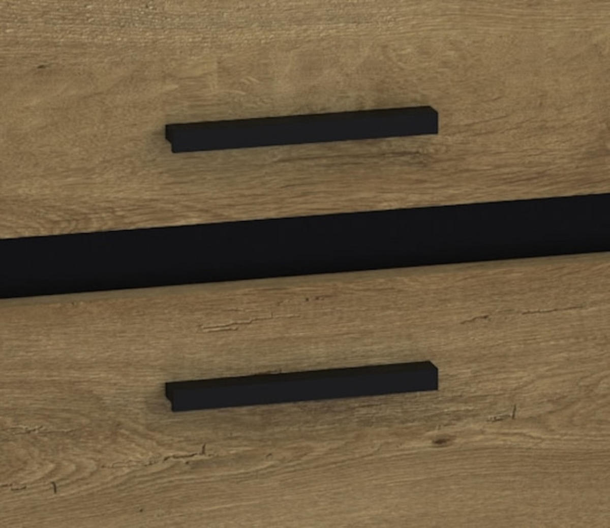 VITRINE Baltica Lefkas Eiche / Schwarz 90 / 43 / 136cm - Eichefarben/Braun, Holz/Holzwerkstoff (90/136/43cm) - Feldmann-Wohnen