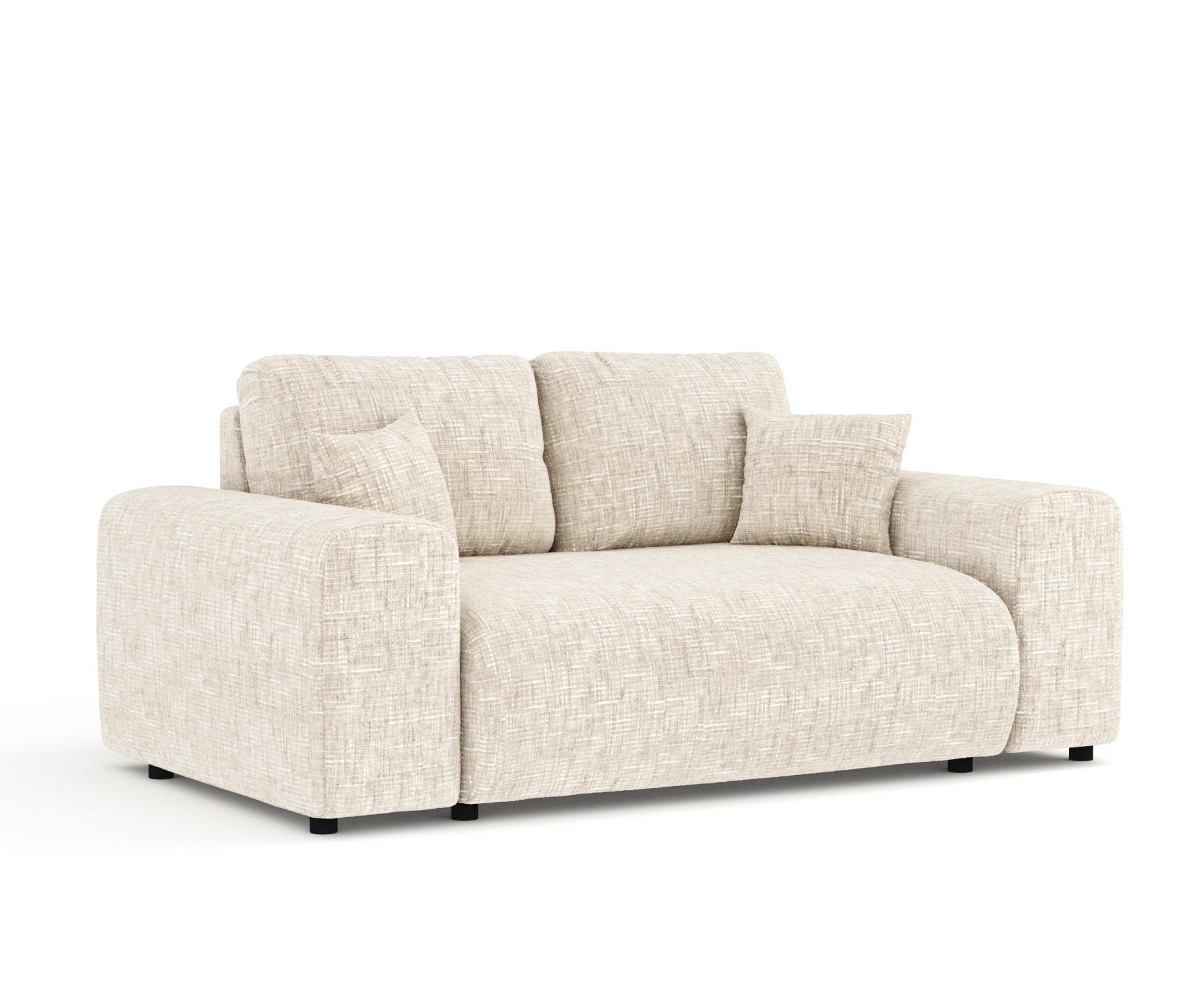 2-SITZER-SOFA Zanzibar Creme Webstoff - Creme/Schwarz, Holz/Holzwerkstoff (178/79/108cm) - Maison de Reve