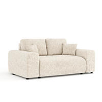 2-SITZER-SOFA Zanzibar Creme Webstoff - Creme/Schwarz, Holz/Holzwerkstoff (178/79/108cm) - Maison de Reve