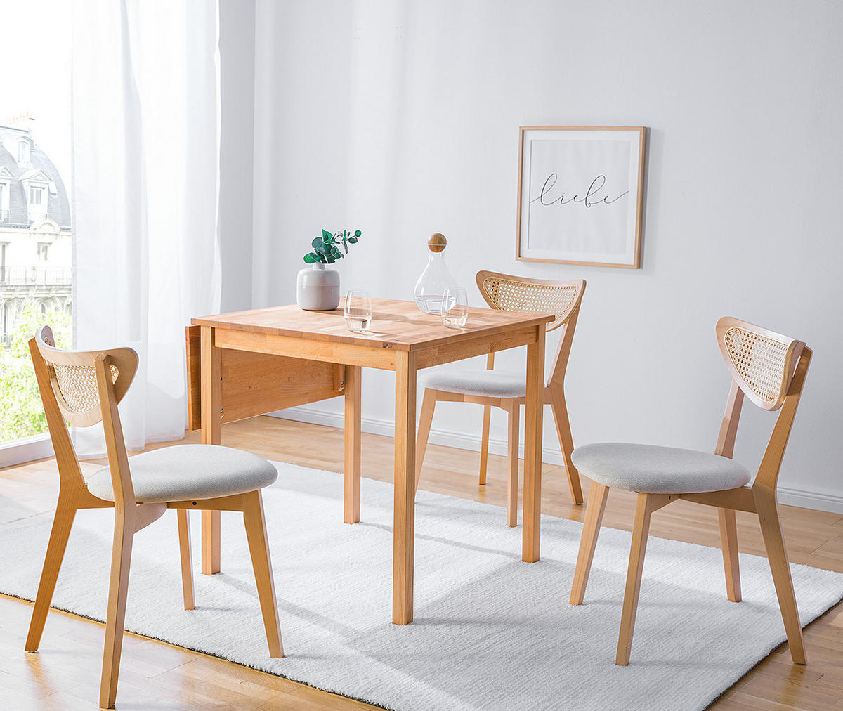 ESSTISCH - Buche massiv - Buchefarben, Holz (75/75/75cm) - home24