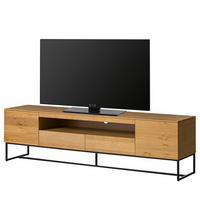 TV-LOWBOARD - Echtholzfurnier / Eisen, Breite 181 cm - Eichefarben, Holzwerkstoff (181/51/40cm) - home24