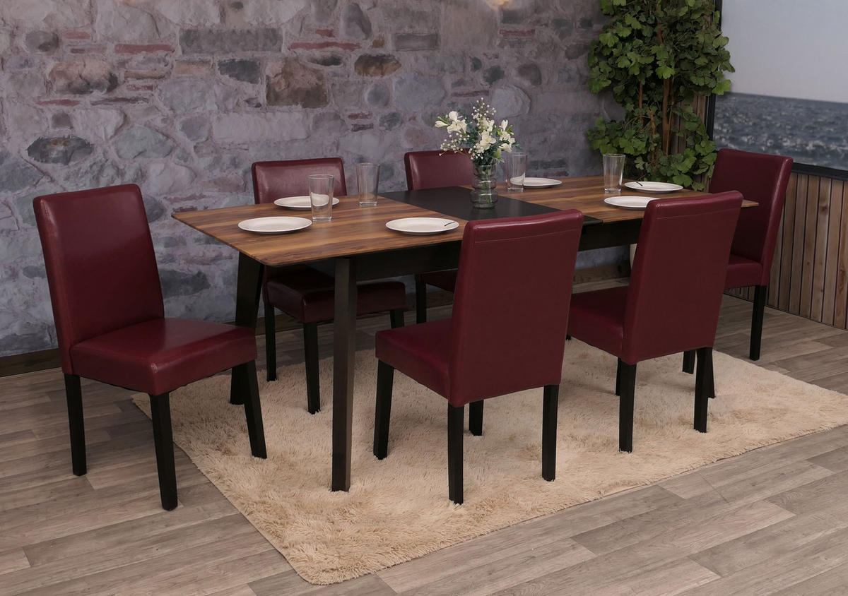 ESSZIMMERSTUHL Rot 6er-Set - Rot, Textil (43/90/56cm) - MCW