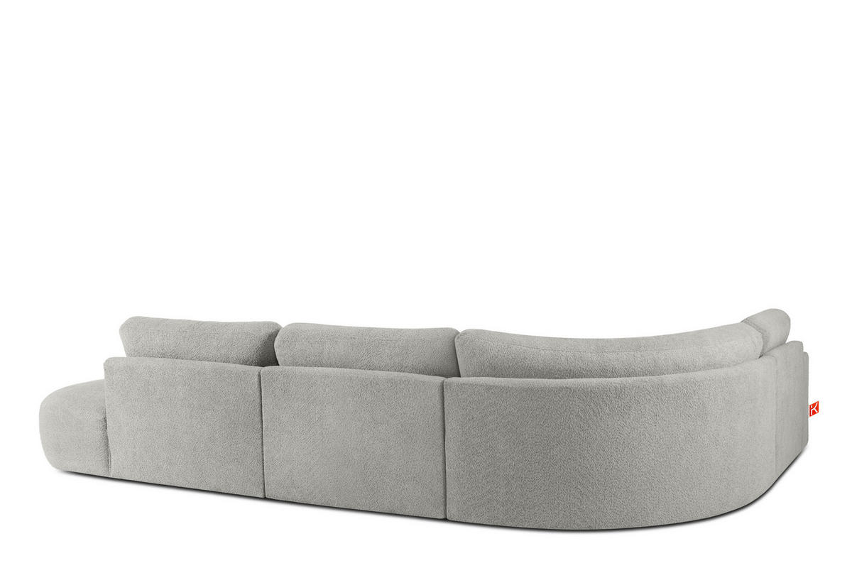 ECKSOFA RECHTS ZUCCO, Hellaschgrau - Hellgrau, Holz/Holzwerkstoff (224/373cm) - KONSIMO®