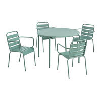 GARTENESSGRUPPE im Set - 4 -Sitzer - Stahl - mandelgrün - MIRMANDE - Grün, Metall - Vente-Unique