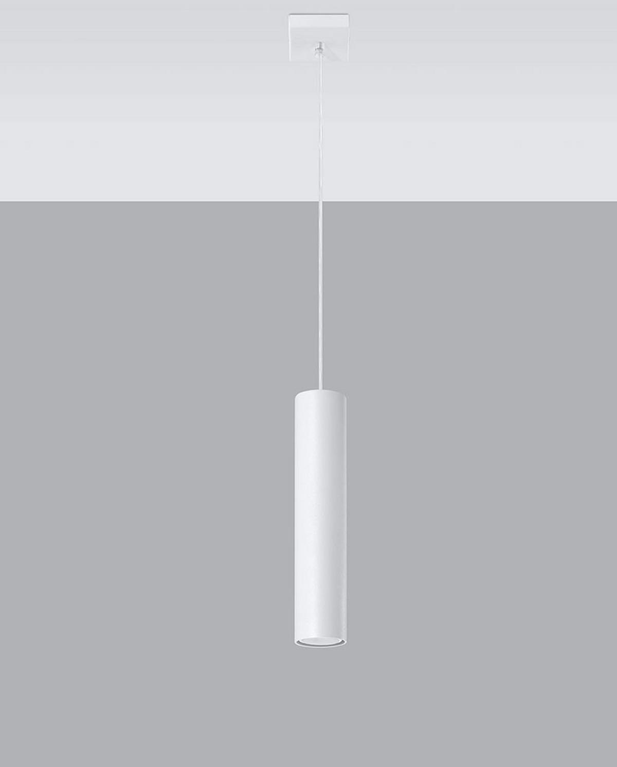 HÄNGELEUCHTE Stahl Weiß 1-Flammig - Weiß, Metall (8/8/130cm)