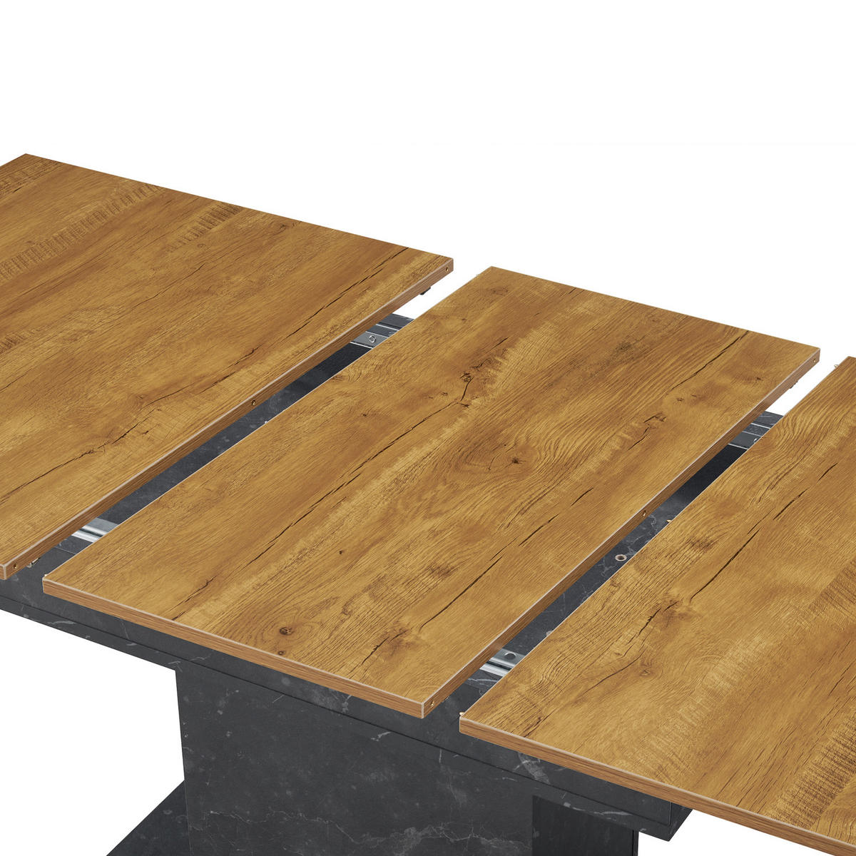 ESSTISCH BOSCO 120-160/80/76 cm - Eiche Bianco/Anthrazit, Holzwerkstoff (80/120/76cm) - B&D Home