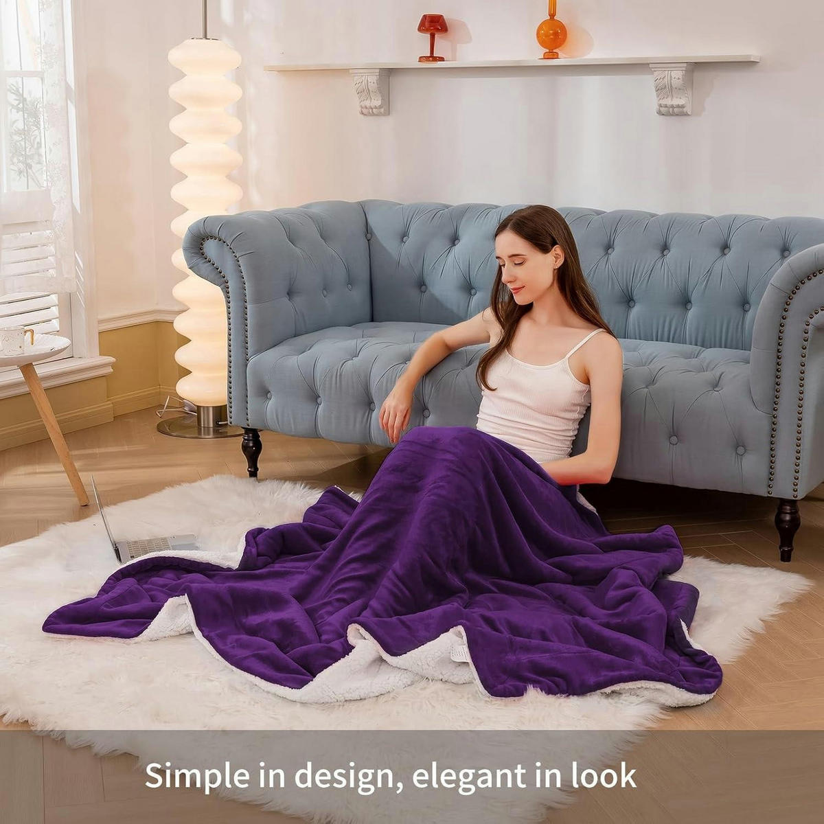 KUSCHELDECKE Sherpa Fleece Violett 150 x 200 cm - Lila, Textil (150/200cm)