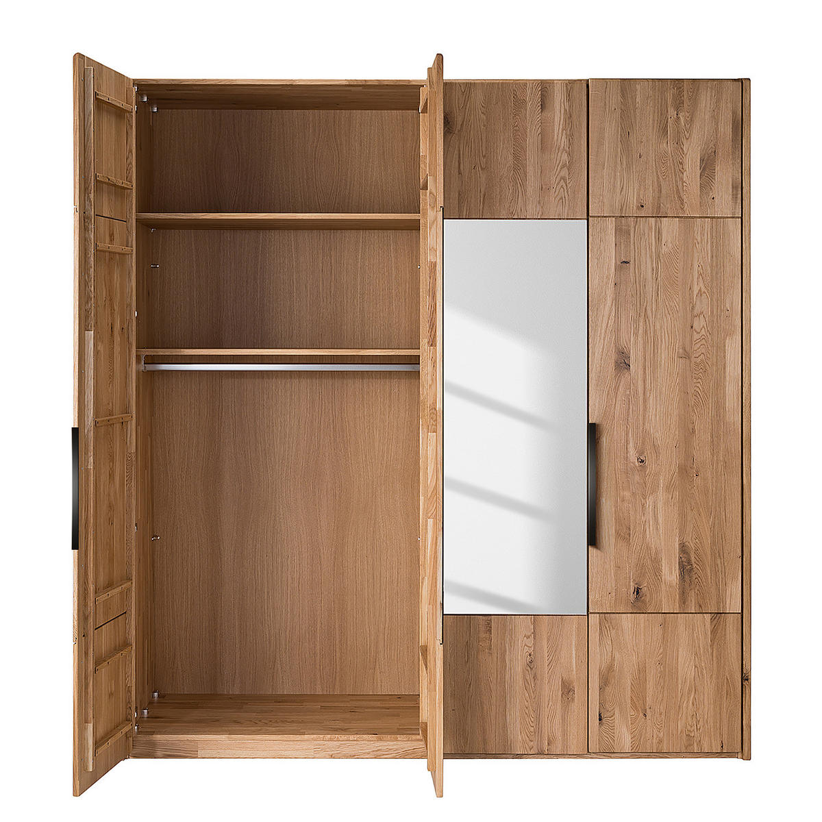 DREHTÜRENSCHRANK - Wildeiche massiv - Wildeiche, Holz (202/223/62cm) - home24