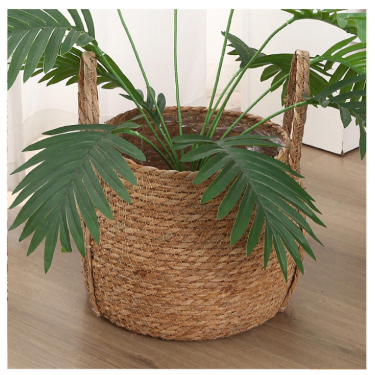 BLUMENTOPF, Geflochtenes Rattan, 29 × 34 cm, 2 Stück - Braun, Naturmaterialien (29/34cm) - Weltevree