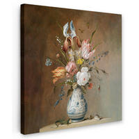 LEINWANDBILD Alte Meister - Blumen - Balthasar van der Ast 90x90 cm - Hellbraun, Textil (90/90cm) - MuchoWow