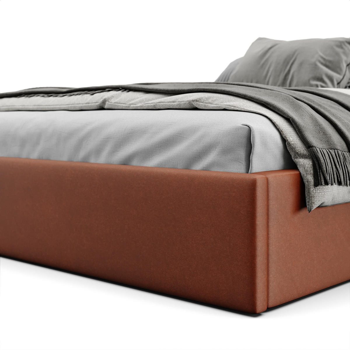 POLSTERBETT 180x200cm Bett mit Stauraum Lattenrost Honigfarbe - Orange/Braun, Holz/Holzwerkstoff (180/200cm) - Muralo