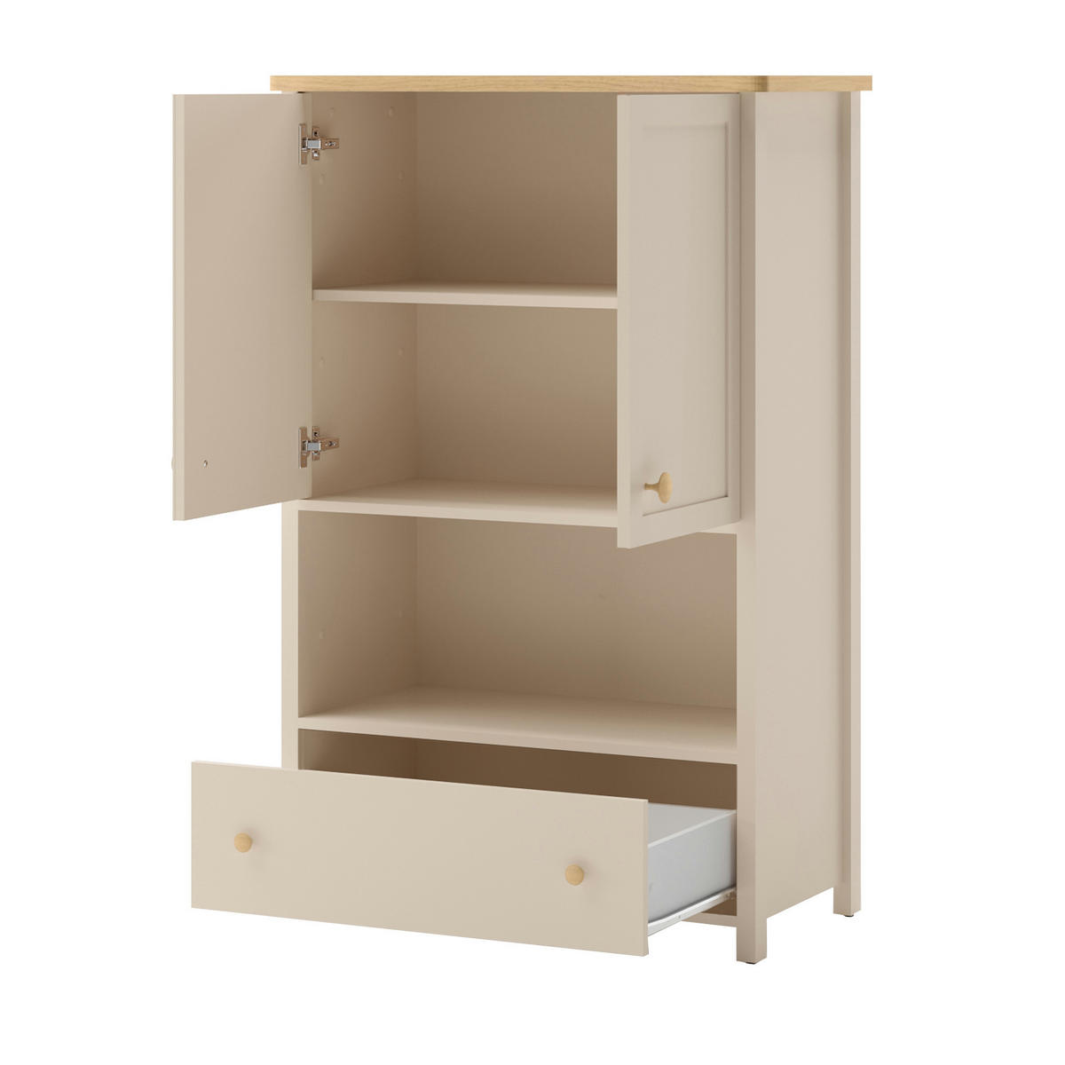 KINDERKOMMODE STORY 11 - Eichefarben/Beige, Holzwerkstoff (85/131/42cm) - Meblini