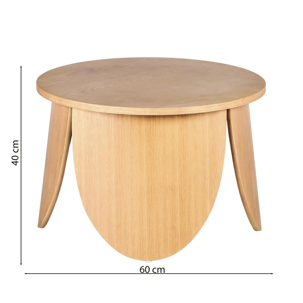 COUCHTISCH Vivially Eichenholzoptik Ø 60 cm - Eichefarben, Holzwerkstoff (60/60/40cm) - Selsey