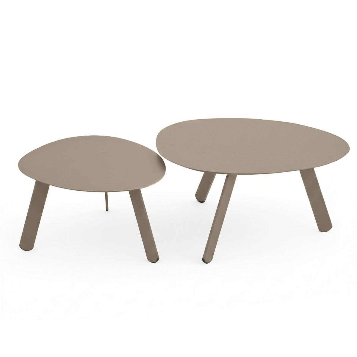 COUCHTISCH 2-tlg., Taupe - Taupe, Metall (68/68/40cm) - Oviala