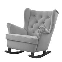 SCHAUKELSESSEL SCANDI Holzfüße, Samt Grau - Grau, Holz/Textil (75/97/60cm) - Idohome