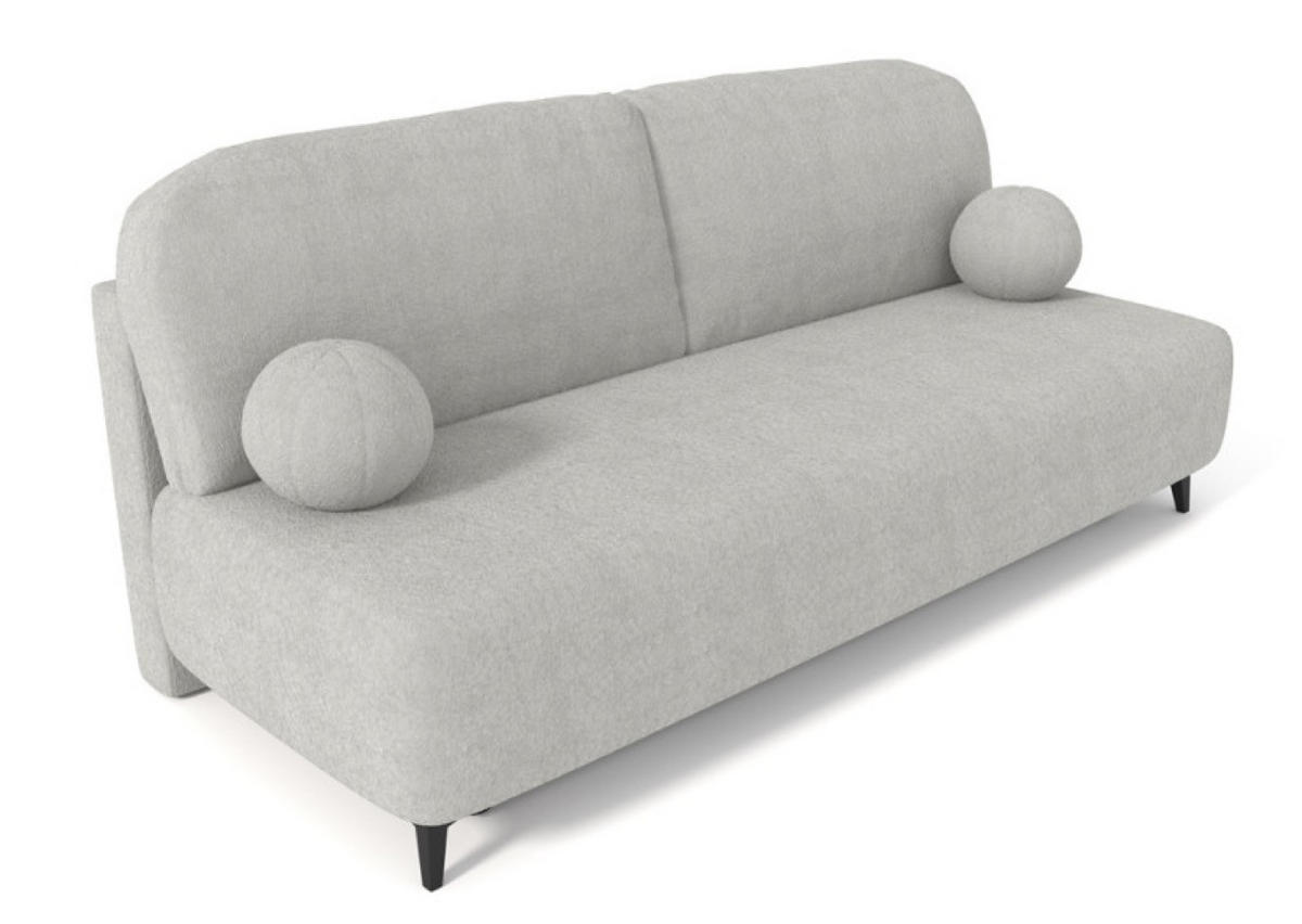 SITZSOFA Grau MIO Mit Schlaffunktion Boucle - Grau, Textil (198/90/86cm) - Sepro Meble