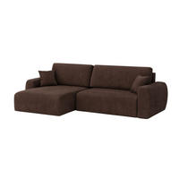 ECKSOFA Mit Schlaffunktion Ariel L, Cordstoff, Stoff Poso, Braun, Links - Braun, Holz (250/142cm) - Kaiser Möbel