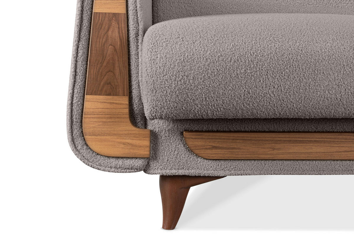 SESSEL GUSTAVO mit Armlehnen, grau - Braun/Grau, Holz/Holzwerkstoff (83/95/92cm) - KONSIMO®