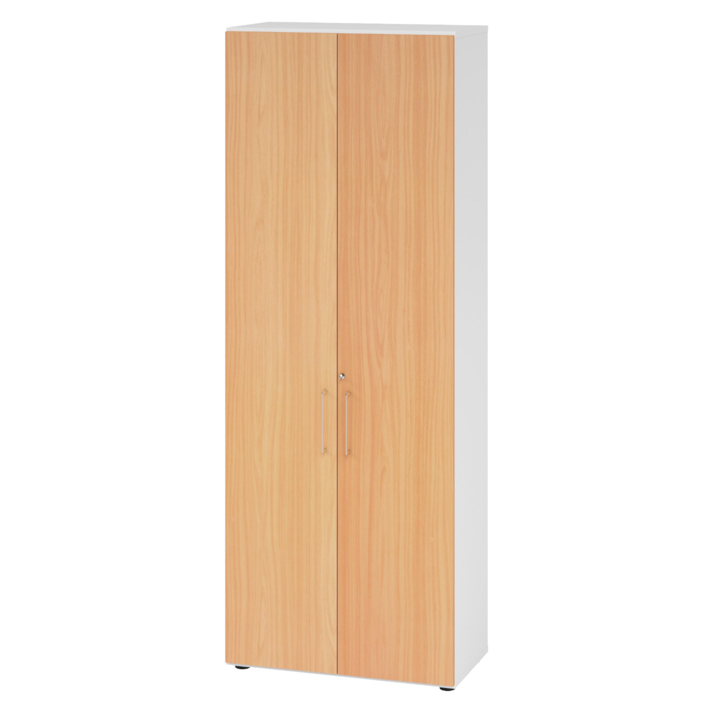 AKTENSCHRANK - 6 Ordnerhöhen 42/80/215,6 cm in Weiß/Buchefarben - Buchefarben/Weiß, Holzwerkstoff (80/215.6/42cm) - bümö