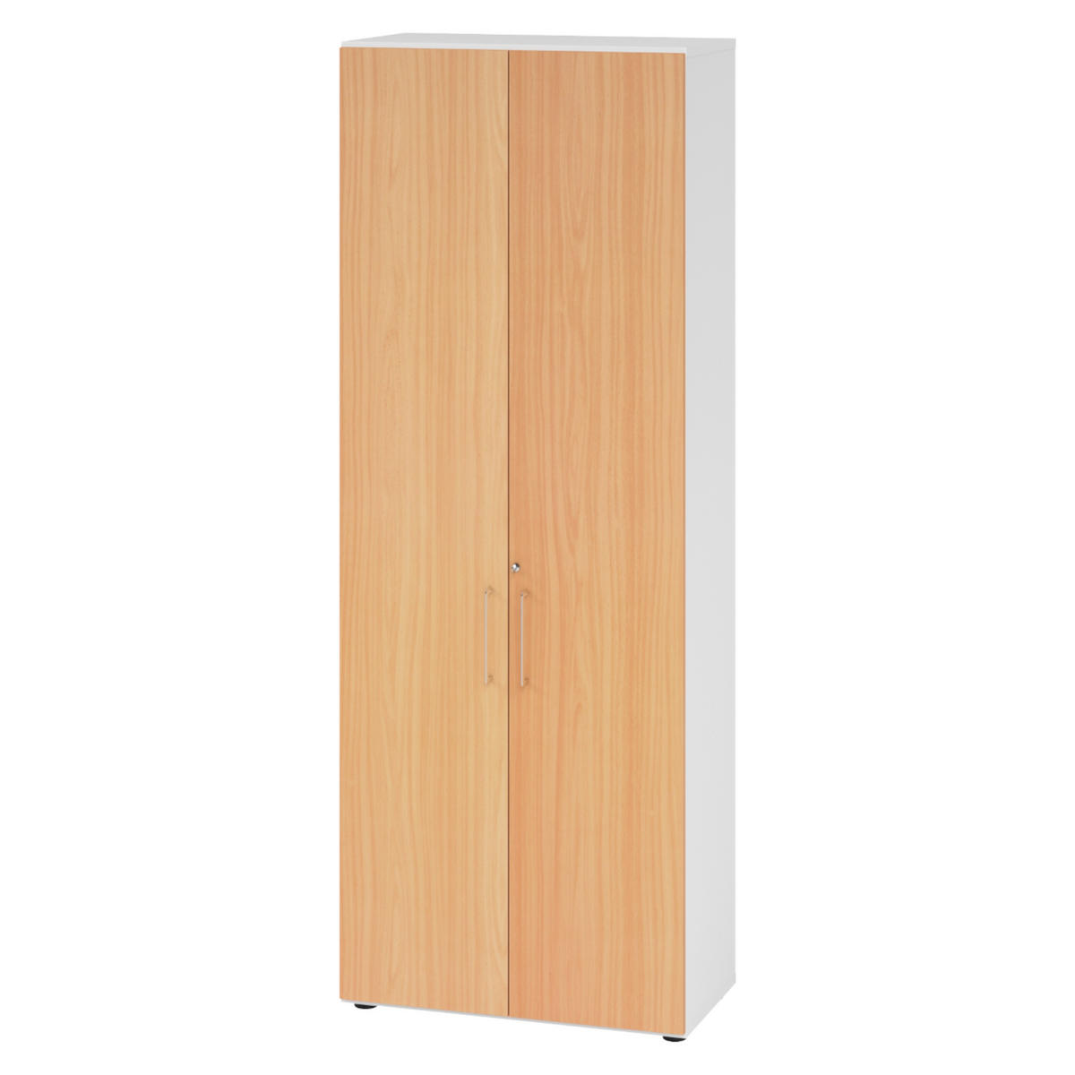 AKTENSCHRANK - 6 Ordnerhöhen 42/80/215,6 cm in Weiß/Buchefarben - Buchefarben/Weiß, Holzwerkstoff (80/215.6/42cm) - bümö