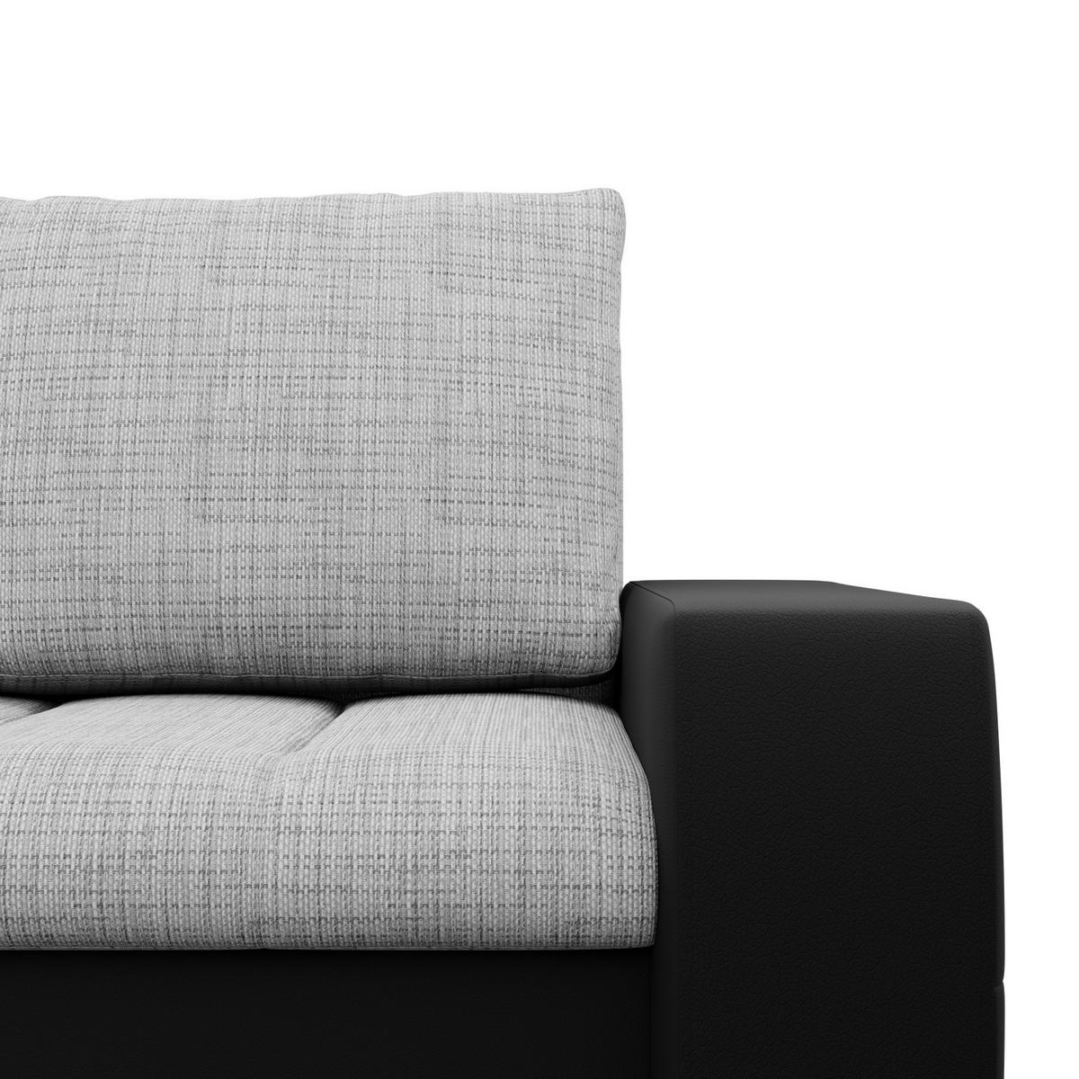 ECKSOFA MIT SCHLAFFUNKTION AURORA LINKS, Grau + Schwarz - Schwarz/Grau, Textil (243/200cm)