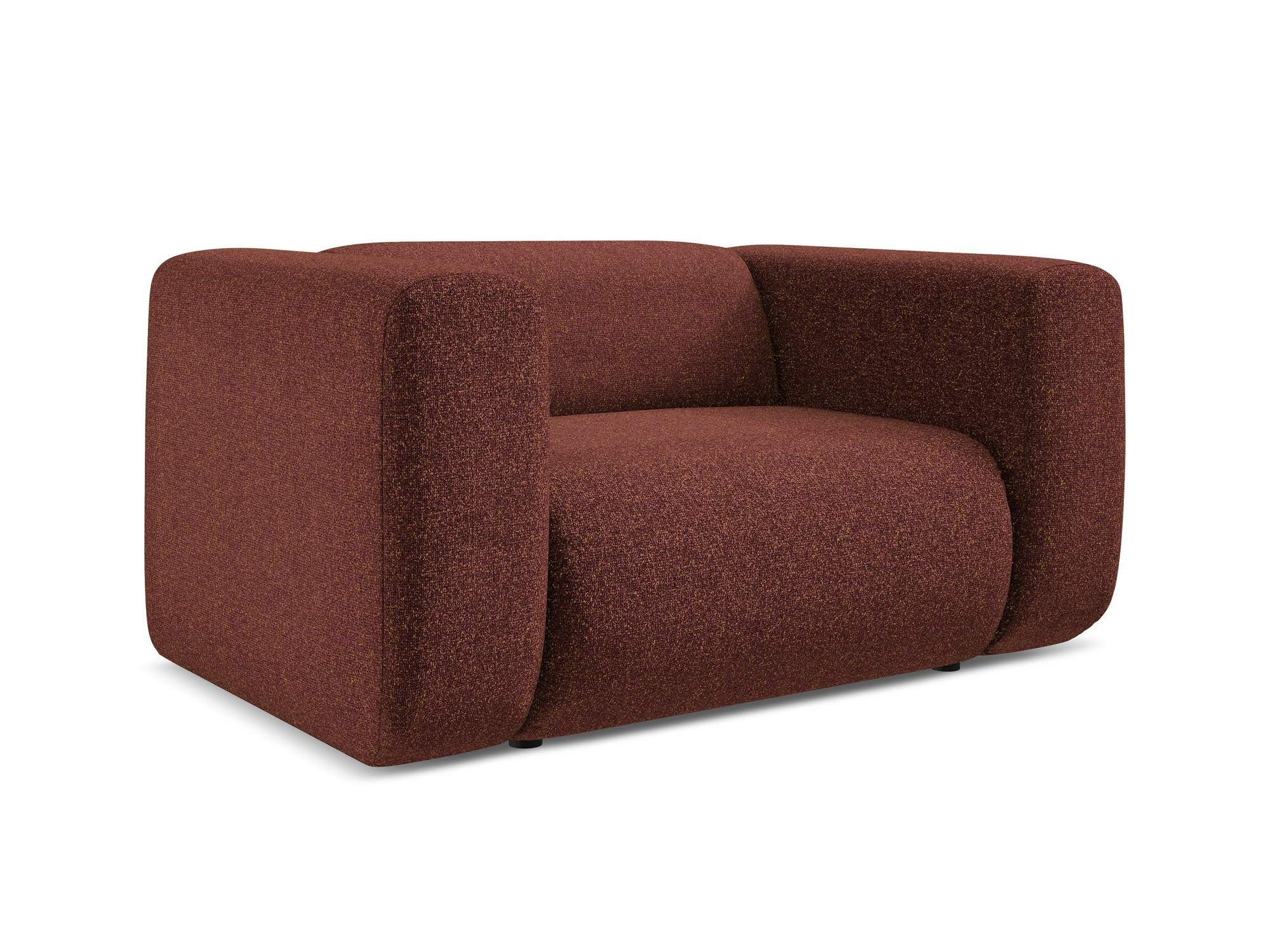 SESSEL Strukturstoff Stoff Rot - Bordeaux/Rot, Kunststoff/Textil (137/70/89cm) - Makamii