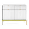 SIDEBOARD Vellore Weiß mit goldenen Metallbeinen 104 cm - Goldfarben/Weiß, Holzwerkstoff/Metall (104/83/39cm) - Selsey