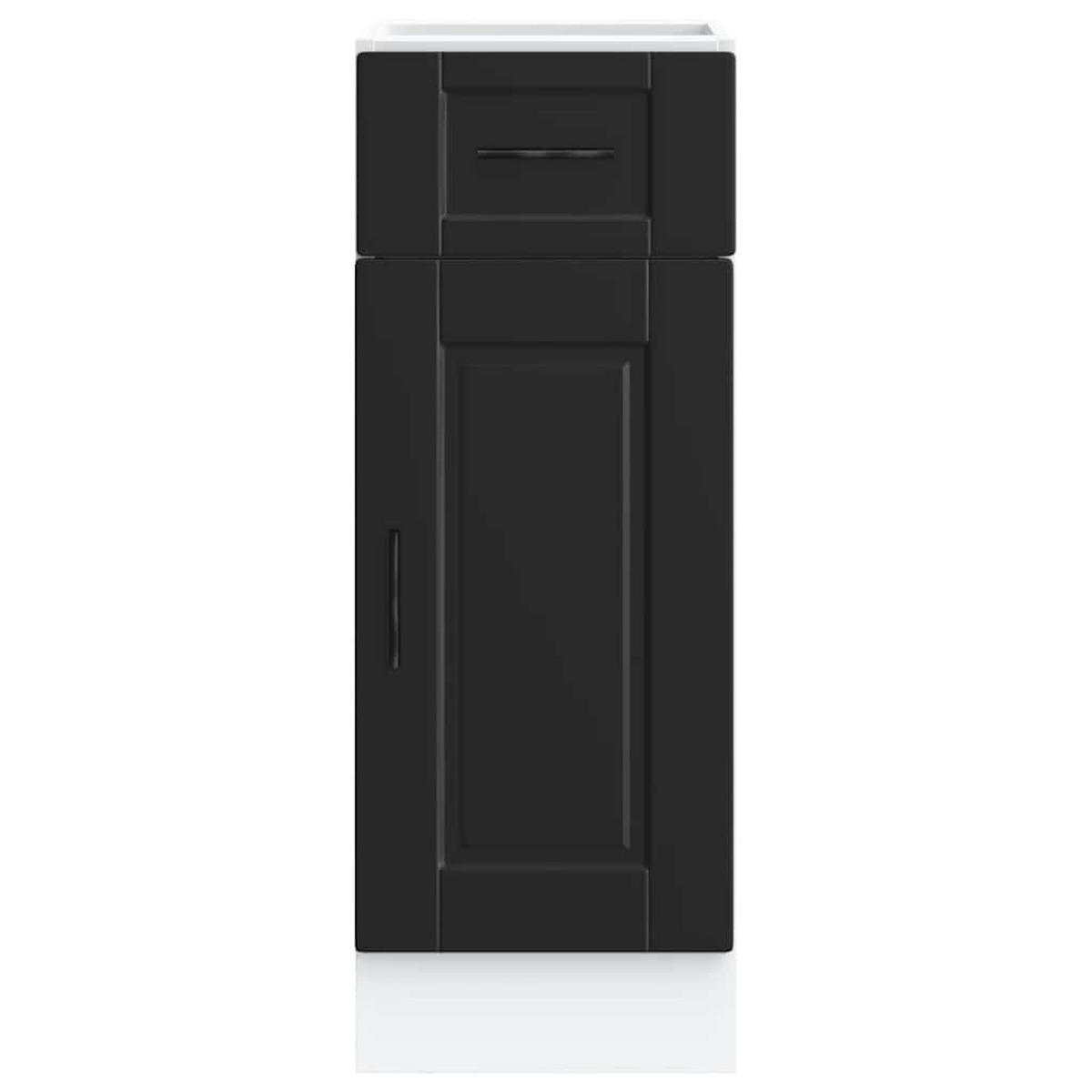 KÜCHENUNTERSCHRANK Porto Schwarz Holzwerkstoff - Schwarz, Holzwerkstoff (46/81.5/30cm) - vidaXL