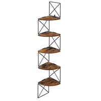 ECKREGAL 5 Ebenen Zickzack Wandregal - Braun, Metall (20/129/20cm) - Kaket