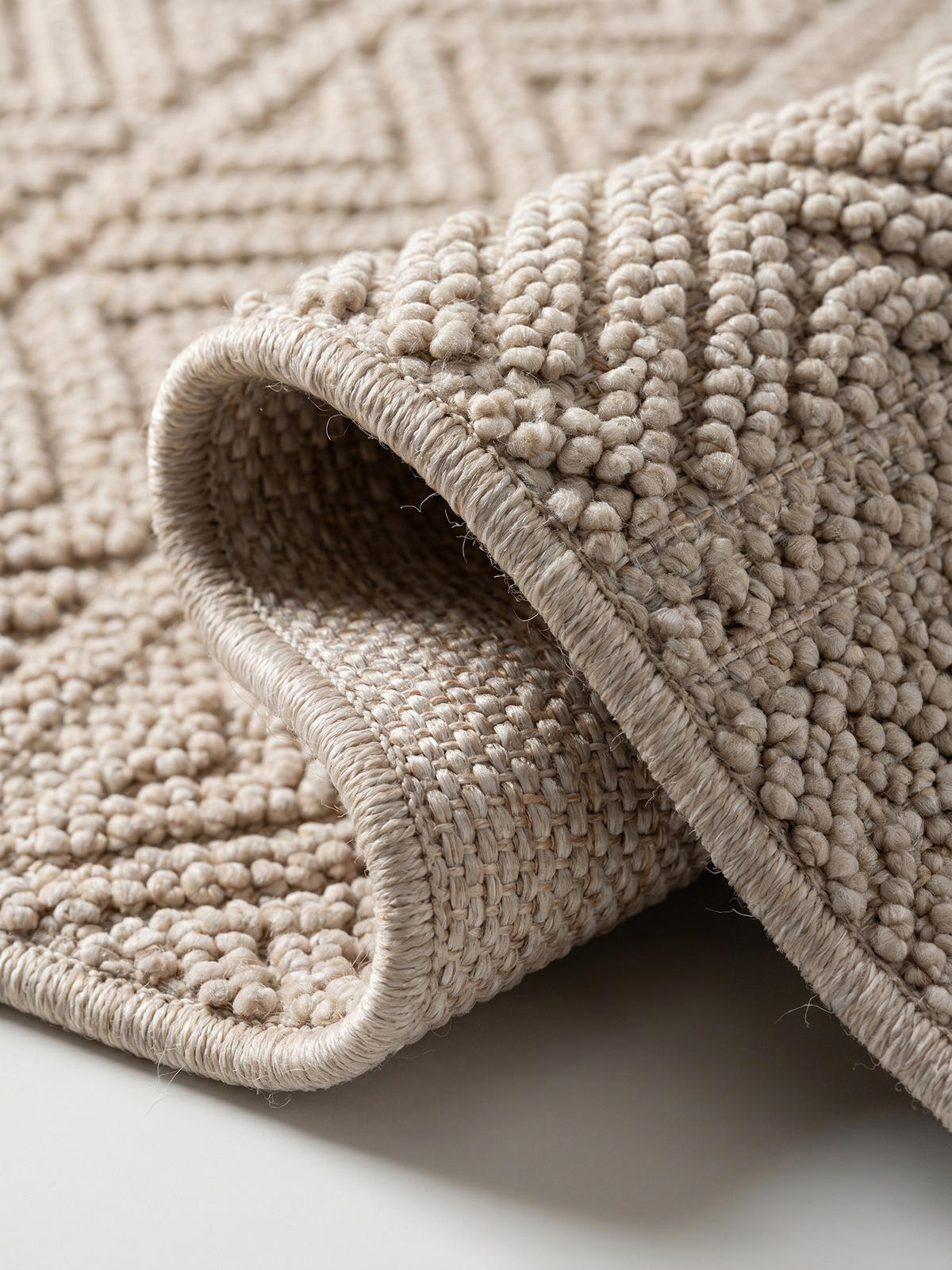 TEPPICH Flachgewebe LANGAU in Beige, mit Ethno-Streifen, Ø 200 cm - Beige, Textil (200/200cm) - KADIMA DESIGN