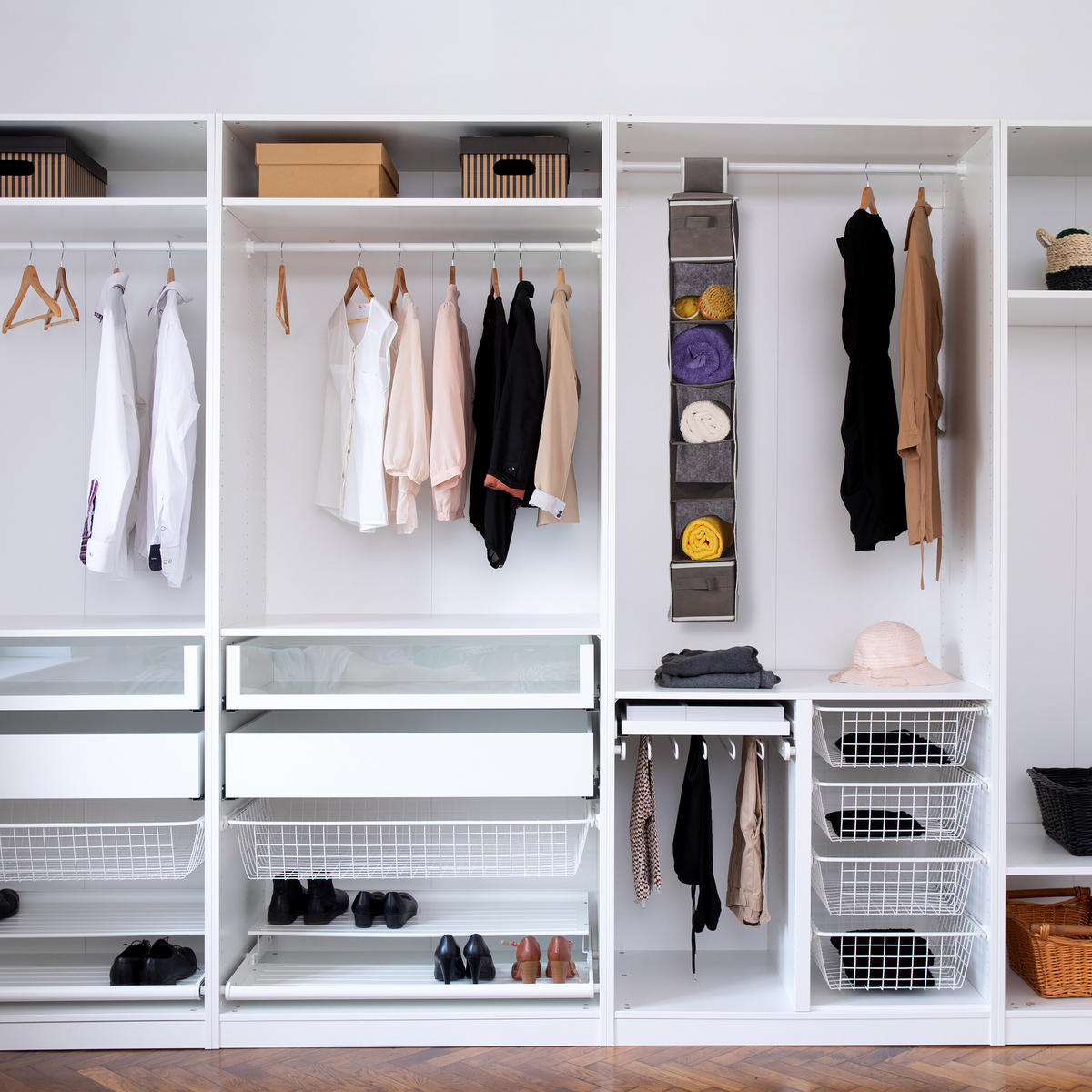 ZÁVESNÁ polica - antracitová, textil/vlnitá lepenka (31cm) - Relaxdays