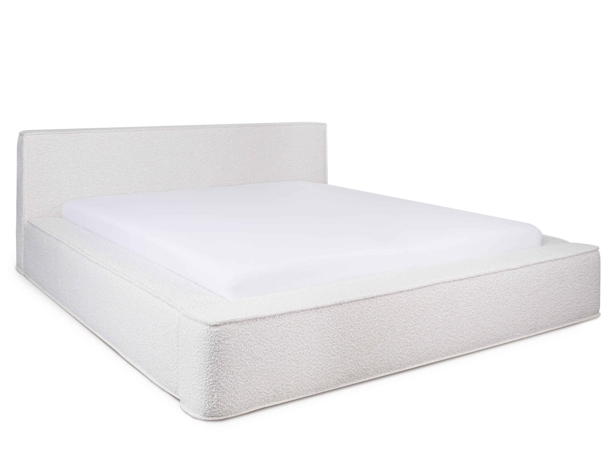 POLSTERBETT Tulu Hellbeige 160/200 cm Boucle mit Bettkasten - Beige, Textil/Metall (160/200cm) - wonello