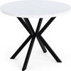 ESSTISCH Valeo runder ausziehbarer, Weiß 120-200/120/76 cm - Schwarz/Weiß, Holzwerkstoff/Metall (120/120/76cm) - WFL GROUP