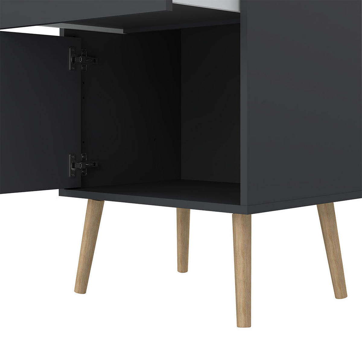 NACHTTISCH, Bodo, Grau, Holzwerkstoff, 51 x 40 x 73 cm - Grau, Holzwerkstoff (51/73/40cm) - ebuy24