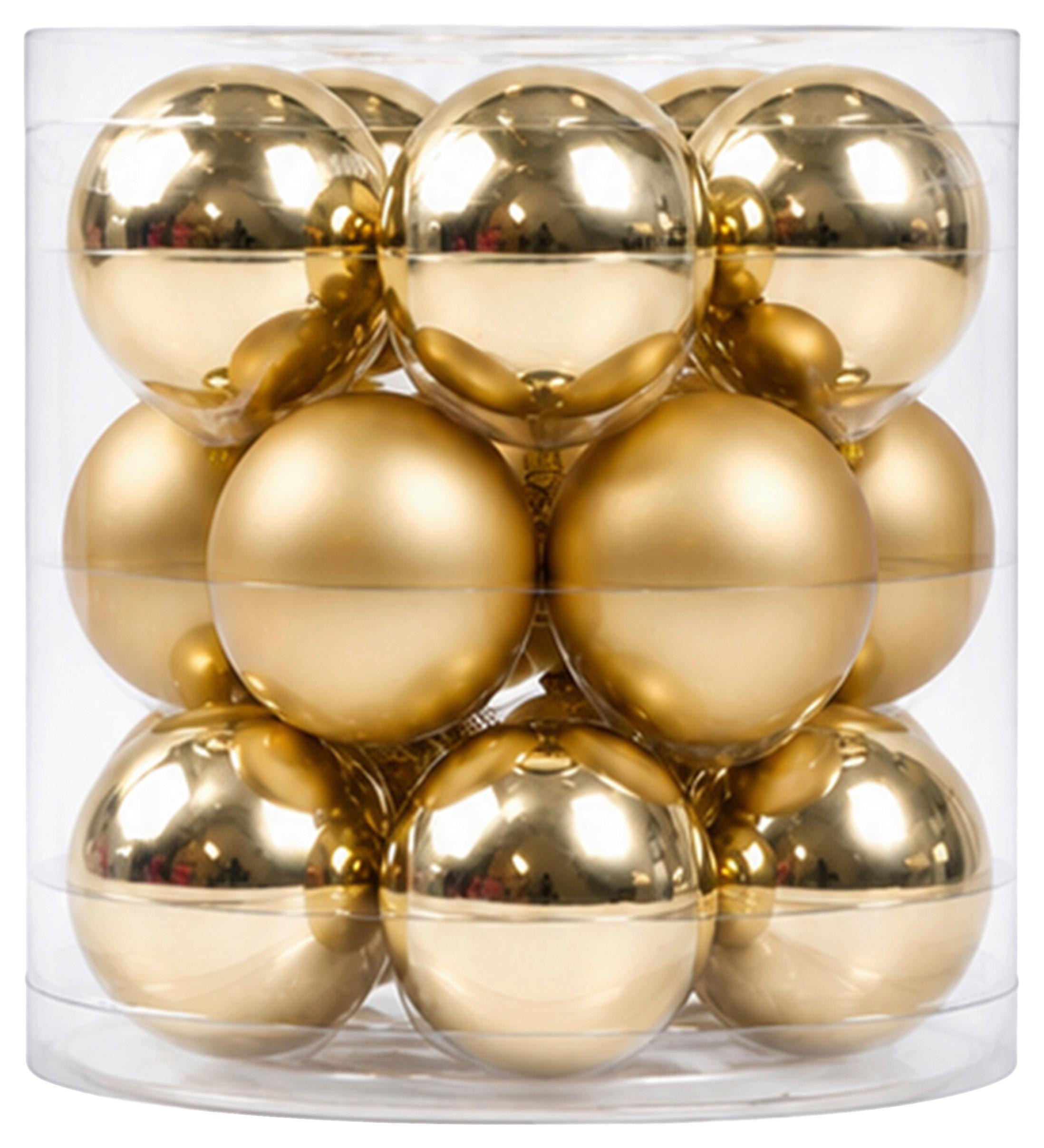 CHRISTBAUMKUGEL Noel Goldfarben, 15-tlg. - Goldfarben, Glas (1/1/1cm) - Mömax