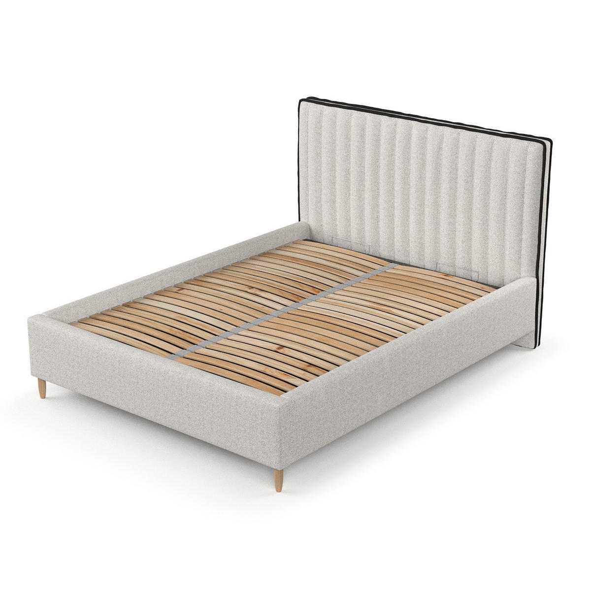 POLSTERBETT Aria 120/200 cm Hellbeige im Riva Stoff - Beige/Naturfarben, Holz/Holzwerkstoff (120/200cm) - AltaBeds