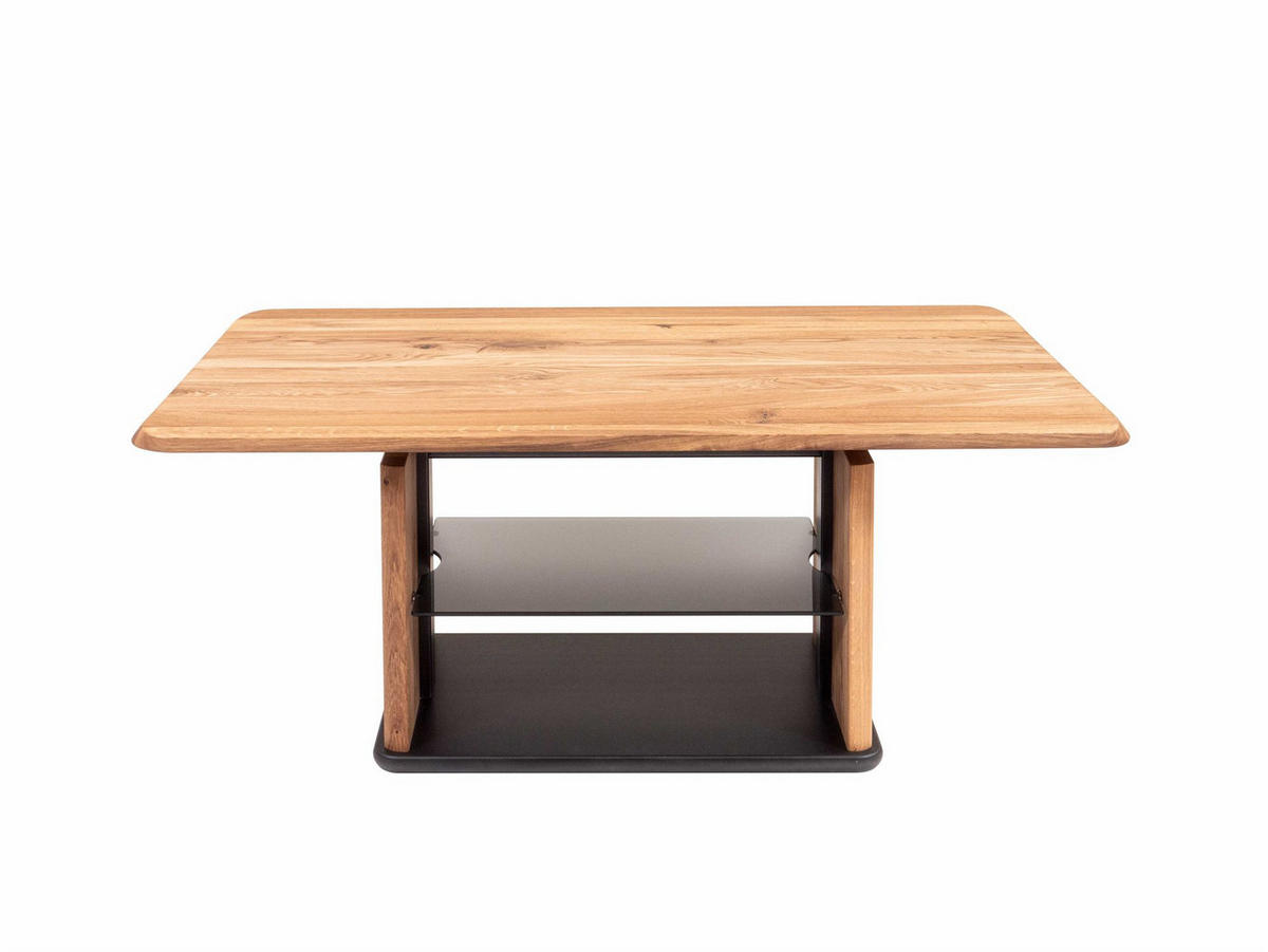COUCHTISCH höhenverstellbar Charin 110x50x65 Massivholz Wildeiche/Grau - Wildeiche/Grau, Holz (110/65/65cm) - 58aufmkessel
