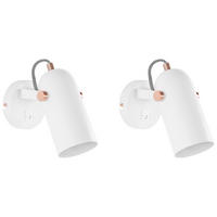 WANDLEUCHTE 2er-Set Tyria 8/8/17 cm - Weiß, Metall (8/17/8cm) - Beliani