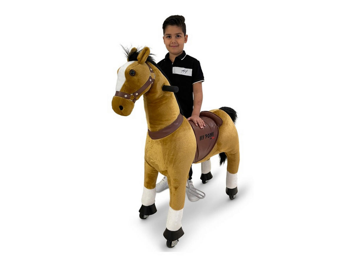 REITPFERD Flocke hellbraun Größe M - Hellbraun, Kunststoff (85/33/105cm) - TPFLiving