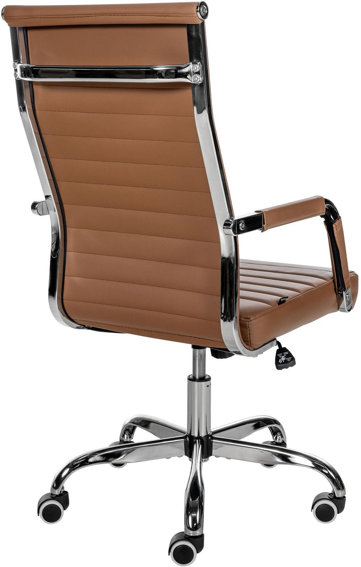 DREHSTUHL Lederlook hellbraun - Hellbraun, Textil/Metall (51/98/63cm) - CLP