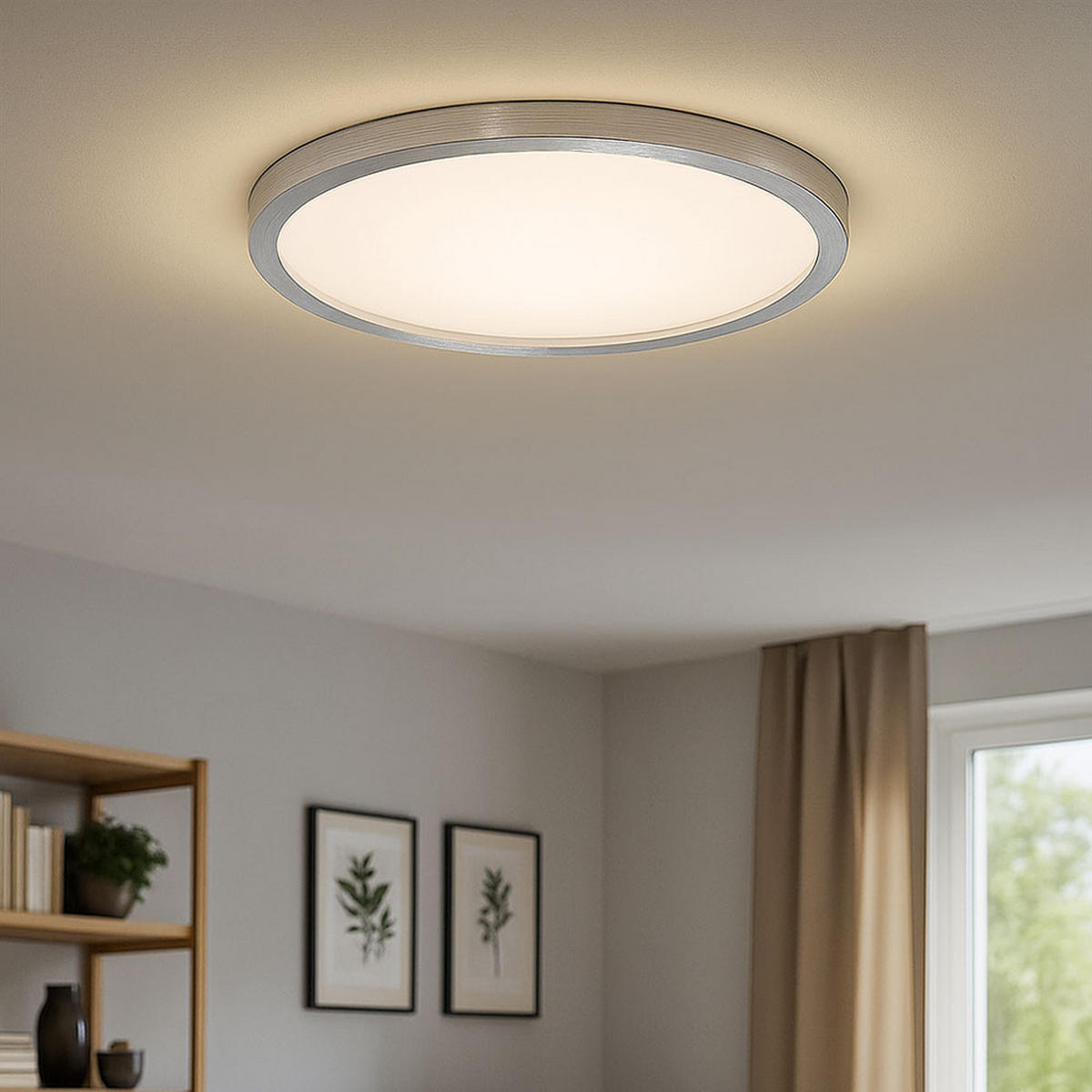LED DECKENLEUCHTE Backlight Silber - Weiß, Kunststoff (42.5/42.5/3.4cm) - Briloner